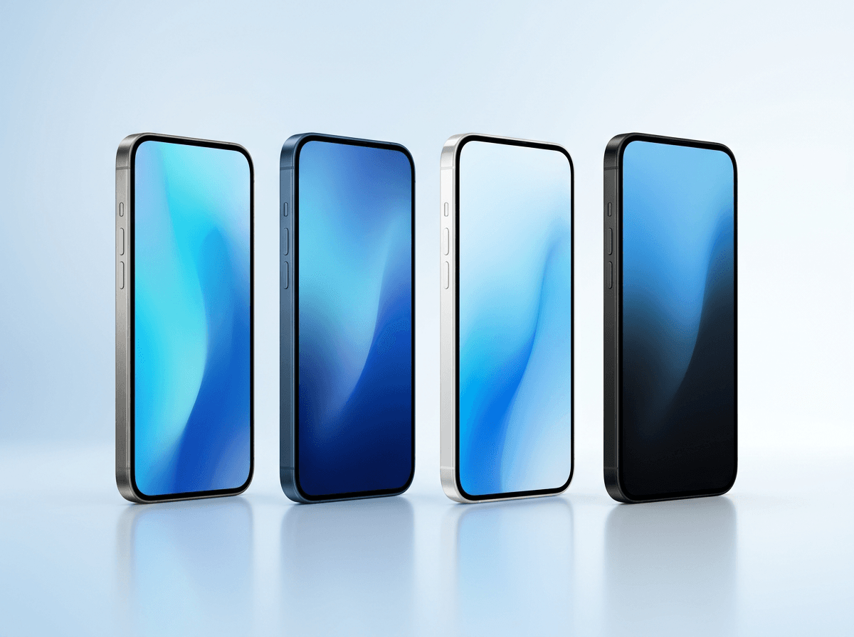 Lineup of the latest smartphones in several finishes